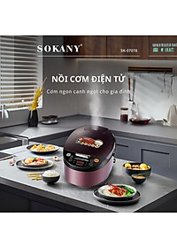 Nồi cơm điện đa năng SOKANY SK-07078 dung tích lớn 6L, bảo quản nhiệt thông minh, nấu cơm, hầm, hấp, tiện lợi mọi lúc mọi nơi - HÀNG CHÍNH HÃNG