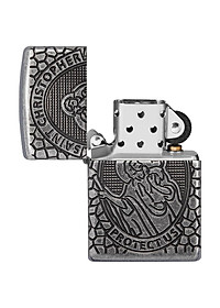 Bật Lửa Zippo 49160 – Zippo Armor St. Christopher Medal Design Antique Silver
