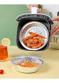 Khay giấy bạc lót nồi chiên không dầu (set 10 cái) tái sử dụng