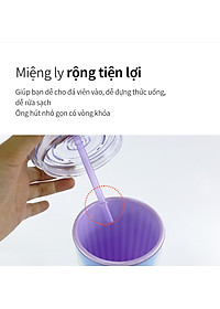 Ly nhựa 2 lớp Lock&Lock HAP507 750ml - Hàng chính hãng, có ống hút, có nắp đậy - Tặng kèm cọ rửa