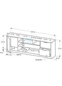 Kệ Để Tivi Phòng Khách, Phòng Ngủ Hiện Đại SIB DECOR 2 Ngăn Kéo 1 Cánh Tủ TV02