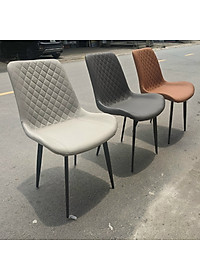 Bộ bàn ăn mặt đá Ceramic bóng chân chéo chữ X kết hợp ghế Nelson trám