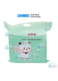 Khăn vải khô đa năng Aiko bịch lớn thêm miếng tiện lợi an toàn cho bé sơ sinh (500gr/ bịch) KKT500