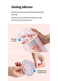 Ly nhựa LocknLock 2 lớp 750ml HAP522 720ml Anh Đào - Hàng chính hãng kèm ống hút, cách nhiệt tốt, miệng rộng - JoyMall