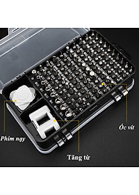 Bộ Tua Vít Đa Năng 115 Chi Tiết, Đầu Vít Bằng Thép Hợp Kim HRC60, Có Từ Tính - Chuyên Sửa Điện Thoại, Laptop, Các Thiết Bị Điện Tử - Hàng Chính Hãng