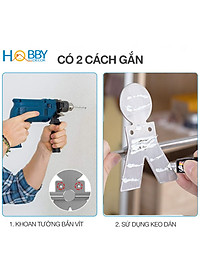 Giá treo móc phơi quần áo gắn tường inox 304 Hobby home decor GPM3