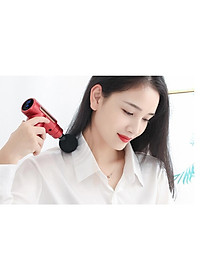 Máy massage cầm tay mini - Súng massage cầm tay đấm lưng mát xa trị liệu cổ vai gáy 4 đầu 6 chế độ, hàng tốt.