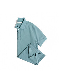 Áo Thun Polo Nam Cổ Bẻ Xanh Cyan BY COTTON Cyan Basic Polo