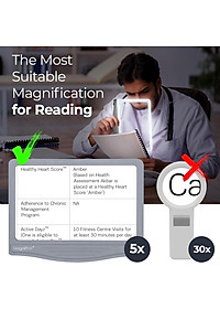 Kính lúp đọc sách cỡ lớn cao cấp Magnipros 1820GY+ST- FBA (5X, có đèn led 3 chế độ màu vô cấp để giảm mỏi mắt, có khung đỡ) (Hàng chính hãng)