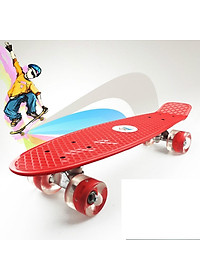 Ván Trượt Skateboard Penny Có Đèn Led Trục Kim Loại To (Giao Màu Ngẫu Nhiên)