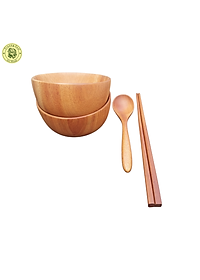 Chén Ăn Cơm Bằng Gỗ Xà Cừ Đường Kính 10.5 Cm - Đồ Gỗ Nhà Bếp Thương Hiệu Trường Sơn