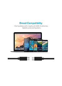 Dây cáp sạc nhanh Type-C dài 50cm hiệu CHOETECH CC001 Type C to Type C PD cho Smartphone / Tablet / Macbook / Laptop (3A, công suất 60W, truyền dữ liệu tốc độ cao) - Hàng chính hãng