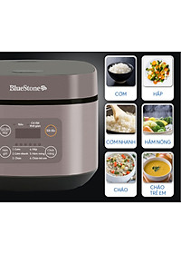 Nồi Cơm Điện Tử BlueStone RCB-5946 - Dung Tích 1,5 lít  - Công suất 860W - Lòng nồi phủ chống dính cao cấp an toàn sức khỏe - 6 chế độ cài đặt sẵn - Bảo hành 2 năm - Hàng chính hãng