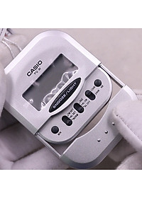 Đồng Hồ Báo Thức Du Lịch - Để Bàn Điện Tử Casio PQ-30-8DF Màu Xám Trắng 6X6cm