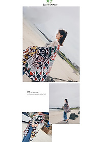 Khăn choàng thổ cầm đi biển - chống nắng phong cách Châu Âu họa tiết tam giác SKC05