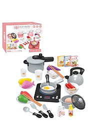 Bộ nấu ăn nhà bếp 36 chi tiết màu hồng xinh xắn đáng yêu sử dụng pin