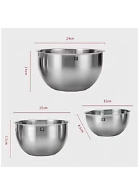 Set 3 Âu Inox Trộn Bột, Làm Bánh Tiện Ích Zwilling Hàng Đức 17- 21- 26cm- Bát Trộn Inox Cao Cấp- HÀNG CHÍNH HÃNG MINIIN