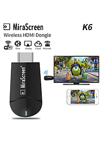 Thiết Bị HDMI Không Dây Kết Nối Điện Thoại Với TIVI FULL HD 4K 2.4 Ghz MiraScreen K6 - Hàng Nhập Khẩu