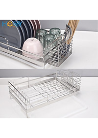 Kệ chén 1 tầng đa năng inox 304 kèm ống đũa Hobby home decor KC1