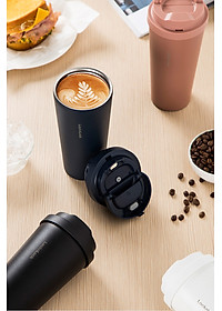 Ly Giữ Nhiệt Lock&Lock Energetic One Touch Tumbler LHC3249 (550ml) - Hàng Chính Hãng, Bằng Thép Không Gỉ Inox 316L, Nắp Mở Một Chạm, Tặng Ống Hút Và Cọ Rửa