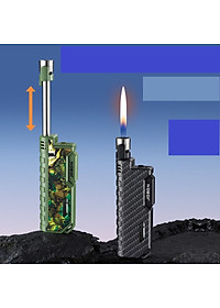 Vỏ hộp quẹt bật lửa ngọn ZB-196A có ô quan sát dung lượng ga, đầu thu ngắn kéo dài linh hoạt