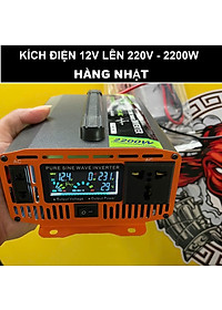 Bộ Kích Điện Sóng Sin Chuẩn 2200W 12V Lên 220V Hàng Nhật - Màn Hình LED Báo Vôn, Dòng, Nhiệt Độ, ĐÈN TRANG TRÍ , ĐỒNG HỒ TREO TƯỜNG