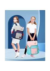 Ba lô học sinh cấp 1&2 siêu nhẹ chống gù chống nước cao cấp phong cách châu âu - HS1037A