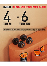 Bộ Tạ Tay Đa Năng Điều Chỉnh 30Kg Composite  6 Trong 1 FED-130220 Cao Cấp Đại Nam Sport