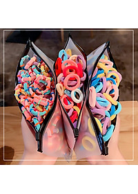 Sét 100 dây buộc tóc len cho bé gái (chọn mầu) HD24