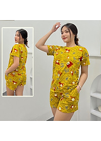 Đồ bộ mặc nhà quần đùi DN2 - Đồ bộ cotton quần đùi mặc nhà - Bộ đồ nữ mặc nhà