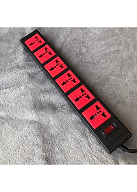 Ổ Cắm 6 Lỗ 3 Chấu Dây 2 Mét Điện Quang ĐQ ESK 2BR 63ECO - Đen Đỏ