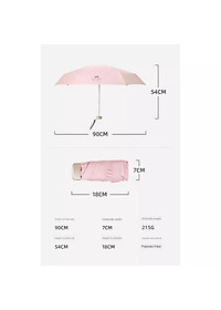 Dù Mini Gấp Gọn  UPF50+ 2 Lớp Chống UV Tia Cực Tím ( Ô Che Mưa Nắng Bỏ Túi Văn Phòng Kích Thước Siêu Nhỏ 18cm ) - Hàng Chính Hãng MINIIN