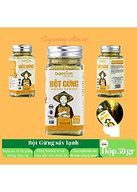 Bột gừng hữu cơ sấy lạnh Dalahouse 50gr - Nguyên màu, nguyên mùi, nguyên vị - Tiện dụng, không tốn công bóc vỏ, giã đập, say nghiền, rửa đồ nghề chế biến
