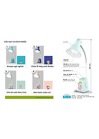 Đèn bàn, đèn LED chống cận thị chính hãng Rạng Đông bóng 5W, thiết kế siêu đáng yêu cho bé (RD-RL-24.V2 5W)