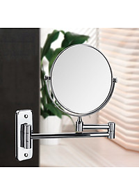 Gương trang điểm phóng đại 3 lần, xoay 360 độ, 2 mặt siêu nét, treo tường phòng tắm, phòng ngủ, Khách sạn, resort, Inox SUS 304, Size 15cm, 18cm, 20cm, Minh House