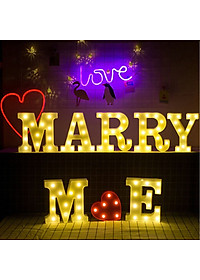 Đèn Led Chữ Cái Loại Lớn 22cm Trang Trí Tiệc Cưới, Sinh Nhật, Nhà Cửa KUNBE - Đủ 26 Chữ Cái A-Z, Các Số Từ 0-9 Và Biểu Tượng Trái Tim Đỏ, ...