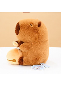 Thú nhồi bông capybara gõ mõ ngộ nghĩnh - Size 35cm - Quà tặng gấu bông chuột lang nước dành cho người cần tịnh tâm.