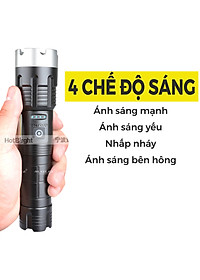 Đèn pin siêu sáng P70 độ sáng 1500lumen chống nước vỏ nhôm tản nhiệt có thể sạc tuổi thọ pin dài dung lượng lớn 5000mah
