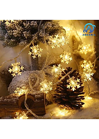 Dây Đèn LED Hoa Tuyết Trang Trí 3m 16 Bông Tuyết Cắm Điện