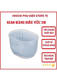 Hộp đựng hành tỏi oval Hokkaido chất liệu nhựa an toàn đạt chuẩn xuất Nhật Bản , EU - Hàng chính hãng (Tặng kèm khăn lau pakasa)