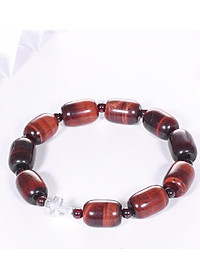 Vòng chuỗi mân côi đá thạch anh mắt hổ mix thánh giá bạc hạt đá 12mm - Ngọc Quý Gemstones