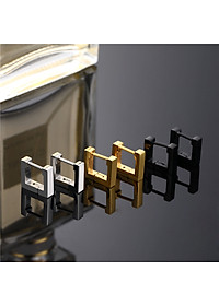 Bông tai nam nữ vuông màu bạc