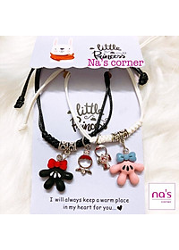 NHIỀU MẪU - Vòng tay lắc tay dây bện cặp đôi đen trắng (2 cái)