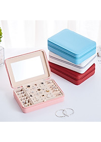 Hộp đựng trang sức mỹ phẩm cao cấp HENRYSA có gương chất Da PU chống nước