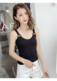 Áo Len Nữ Áo Kiểu Nữ Hai Dây Cổ Gợn Sóng Dễ Thương ALN026 MayHomes