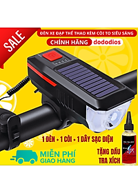 [TẶNG Dầu Tra Xích] Đèn xe đạp thể thao dododios siêu sáng có còi pin sạc usb led T6 chống nước - Hàng chính hãng