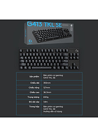 Bàn phím cơ game Logitech G413 TKL SE / G413 SE Full Size - Hàng chính hãng