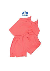 Bộ quần áo ngắn bé gái Hồng sữa sát nách thun cotton - AICDBGTWUZIR - AIN Closet