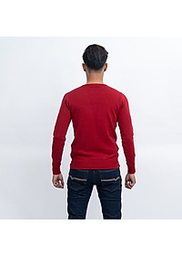Áo len nam dài tay cổ tim màu đỏ đô NOVELTY 180570I