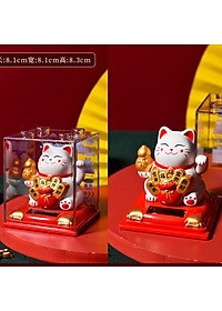 Mèo Thần Tài Ôm Hũ Vàng, Túi Vàng Vẫy Tay Dùng Pin Năng Lượng Mặt Trời - HENRYSA